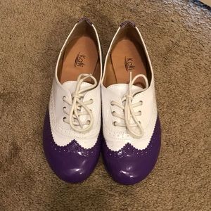 Purple and white Kali shoes